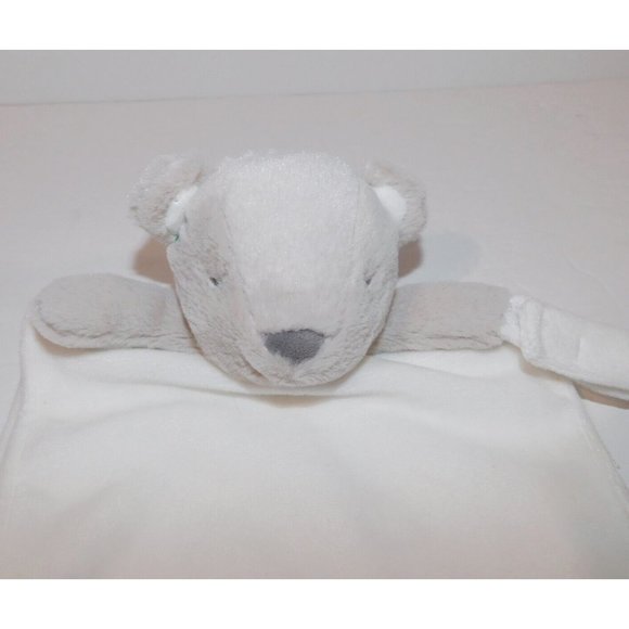 Carter's Gray Rattle Bear White Security  Blanket Pacifier Holder Plush Lovey - Picture 6 of 6